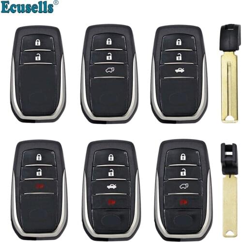 2/3/4 Button Smart Keyless Entry Remote Key Case Shell Fob for Toyota Fortuner Highlander Hilux Camry Land Cruiser TOY12