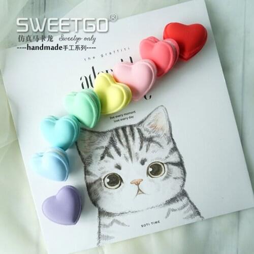 3pcs Simulation heart macarons cake high simulation cake model Wedding dessert props heart photography fake cake