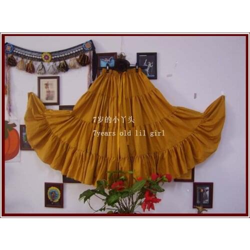 4Tiered 20Yards100%Cotton Tribal Belly Dance Skirt EM14