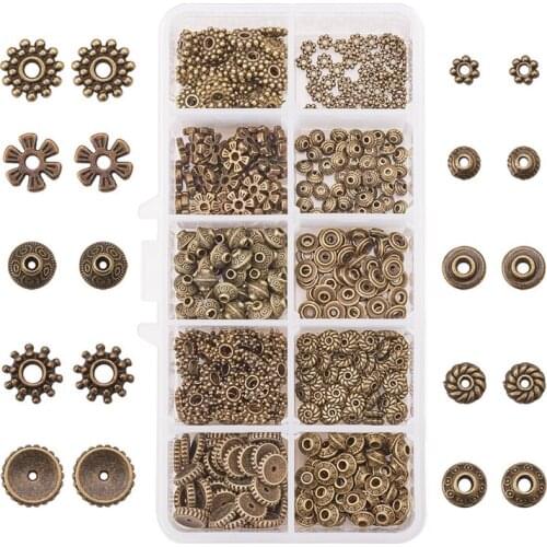 500pcs Spacer Beads Assortment Large and Small Holes DIY Accessories Jewelry Findings for Crafting Jewelry Making