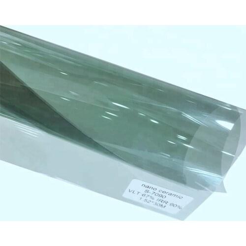 70cmX152cm IR100% VLT70% UV protection Light Green Nano Ceramic Solar Window Tint Car Film
