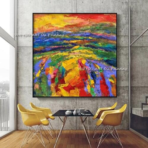 Abstract Colorful Graffiti Oil Painting on Canvas 100% Handmade Field Cuadros Wall Art Pictures For Living Room Decoration