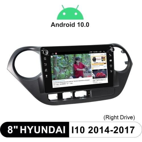 Android 10.0 Car Radio Stereo Gps Navigation Android Auto&Apple CarPlay 8 Inch Octa Core For Hyundai I10 2014-2017 (Right Drive)