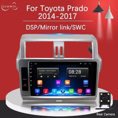 4+64G10inch 2Din Android Autoradio for Toyota Prado 2014-2017 Car Radio Bluetooth Car Stereo Video Players GPS Navigator Carplay