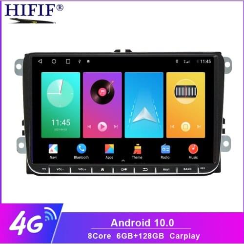 IPS 2 din 9'' Android 10 4+64G ROM Car Radio Stereo GPS Navi for VW Passat B6 CC Polo GOLF 5 6 Touran Jetta Tiguan Magotan Seat