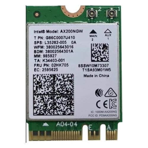 Wireless Dual Band WiFi 6 Intel AX200 NGFF Wifi Network Card with 2.4G/5G 802.11ac/ax MU-MIMO