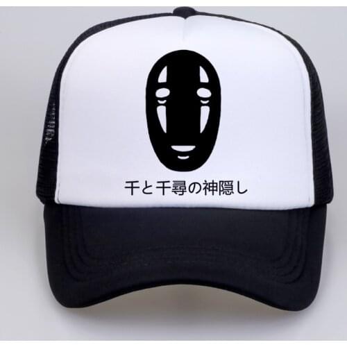 Japanese Style Spirited Away Letters Print Baseball caps Cotton Man Women hat Faceless Harajuku Summer Baseball Mesh Cap hat
