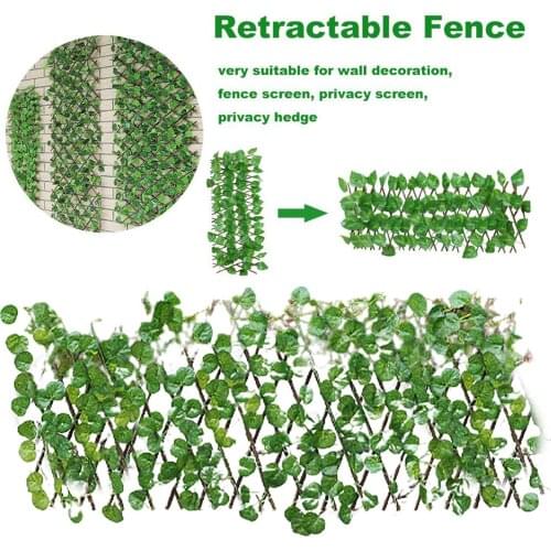Wood Cloth Artificial Green Plants Decorative Simulation Artificial Hedge Fence Leaves Home Outdoor Garden Decoration