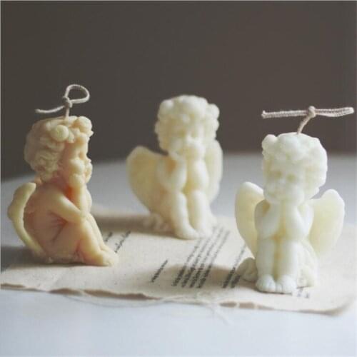Baby Angel Candle Molds DIY Plaster Aromatherapy Decoration Handmade Candle Making Mould Fondant Cake Crafts Decor
