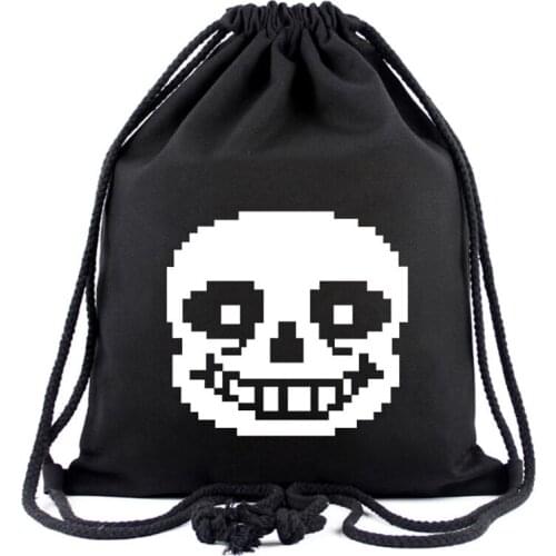 Undertale Cosplay String Backpack Canvas Casual Drawstring Bags Travel Storage Bag Gift