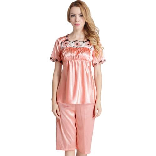 Delicate Lace Satin Pajamas Shorts Set Women Pyjama Satin Home Clothes Female Silk Sleepwear Dropshipping