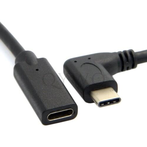 90 Degree Right Angled USB 3.1 type-c USB C Male to Female Extension Data Cable 20cm 100cm for Macbook Tablet