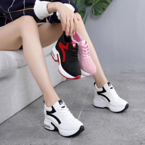 Brand Women Lightweight Sneakers Women Outdoor Height Increasing Shoes Woman NEW Breathable Comfort Shoes Air Cushion Lace Up