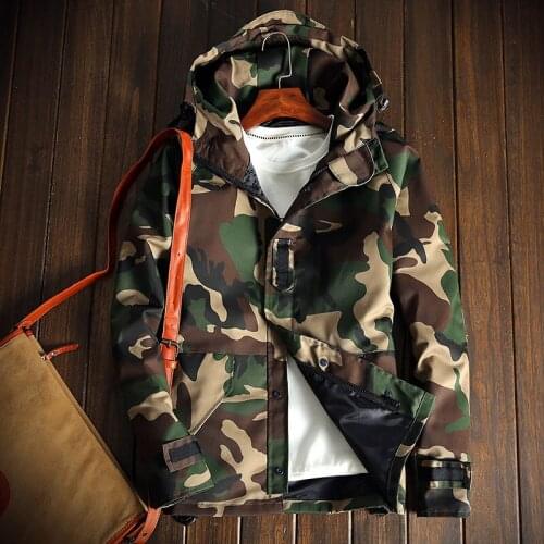 YuWaiJiaRen Fashion Mens Camouflage Jacket Military Style Casual Male Windbreaker Coat Tactical Hooded Jacket for Men