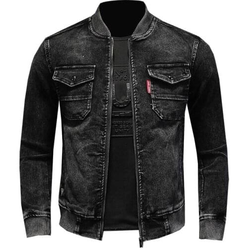 2021 Spring Autumn New Mens Corduroy Jacket Slim Fit Black Jeans Coats Men Cowboy Youth Men 5XL