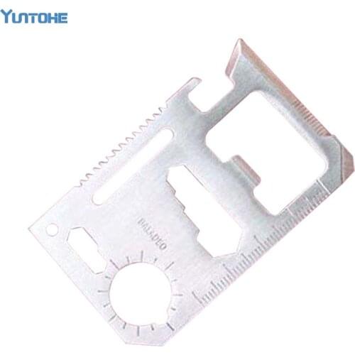 100pcs/lot 11 in 1 Emergency Outdoor Multi Tool Army Marine Military Hunting Survival Kit Pocket Credit Card Knife