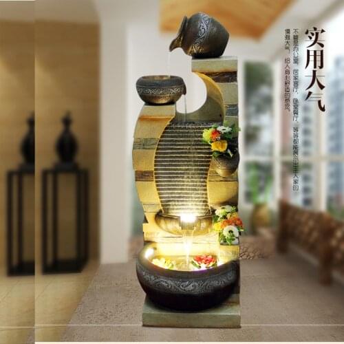 Hotel rockery water fountain in the office decoration company living room lucky ornament humidifier opening gift