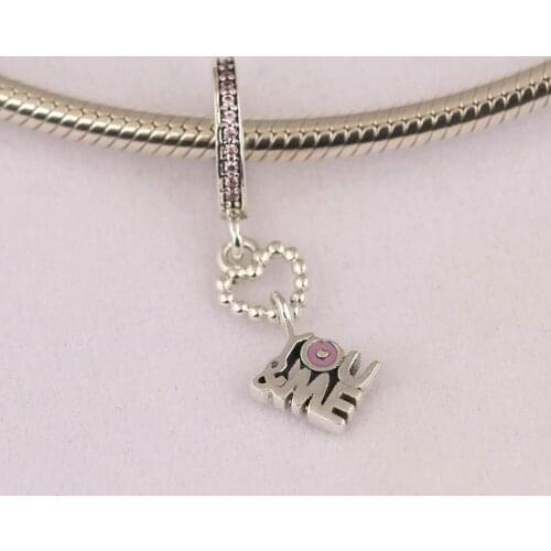 S925 Silver Pendant Bead Charm fit Pandora Bracelet Bangle You & Me Love Heart Dangle DIY Jewelry