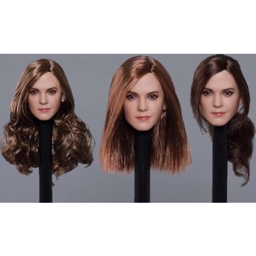 Custom 1/6 Scale Emma Watson Head Sculpt W Long Curls Hair Fit for 12 inches Phicen Tbleague JIAOUL Doll Femal body Toys