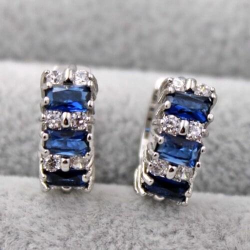 Women Luxury Hoop Earrings square Zircon Gold Earrings Jewelry Bohemian Vocation Earrings For Lady wedding accessories