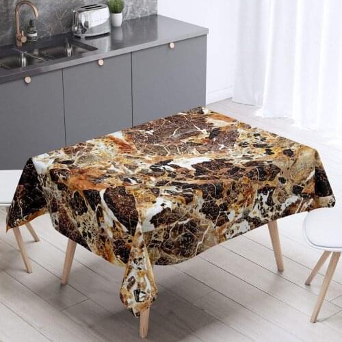 Marble Printed Tablecloths for Dining Room Kitchen Abstract Art Table Cover