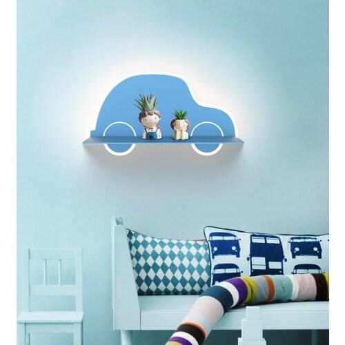 Modern Creative personality plane / coconut tree / car / heart-shaped LED wall lamp decoration Childrens bedroom lights