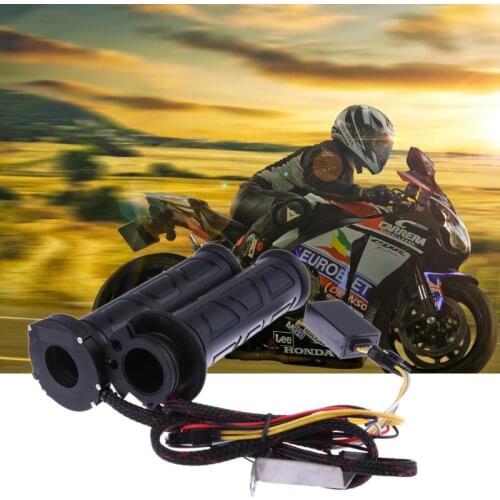 Universal Motorcycle Handle Heated Grips Modified Electric Thermostat Handlebar Grip for KTM Honda Yamaha Suzuki Moto Grip Black
