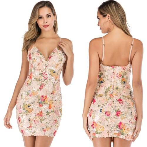 2021 New Beach Fish Scale Dress Novelty Womens Sexy Suspender Backless Stretch Print Sequin Pool Party Seaside Dress