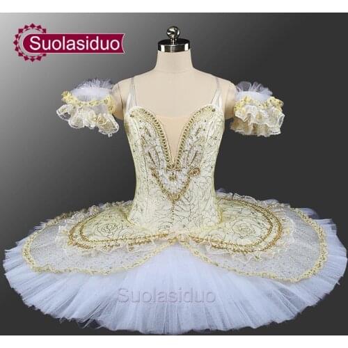 Gold Classcial Tutu Ballet Professional Costume Tutu SD0053 Adult Competition Ballet Tutus Costume Adjustable Sizing