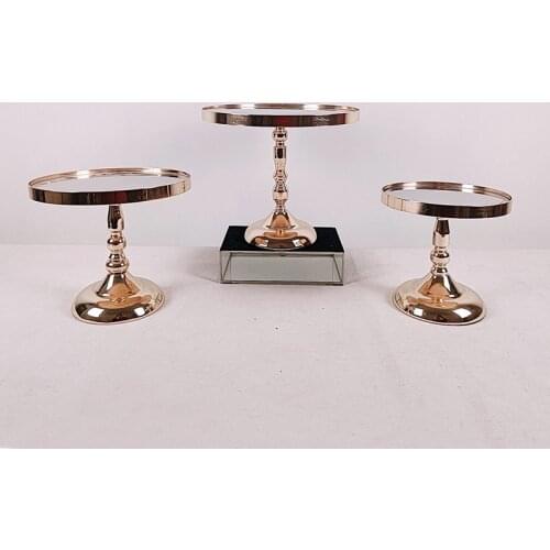 1pcs gold mirror cake stand sets cupcake sweet table candy bar