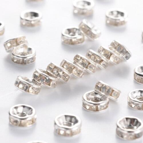 1000pcs Luxury Iron Rhinestone Clear Spacer beads 6mm for jewelry DIY making