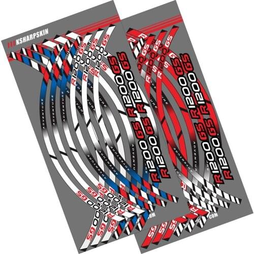 12 X Thick Edge Outer Rim Sticker Stripe Wheel Decals For BMW R1200GS stickers r1200 gs
