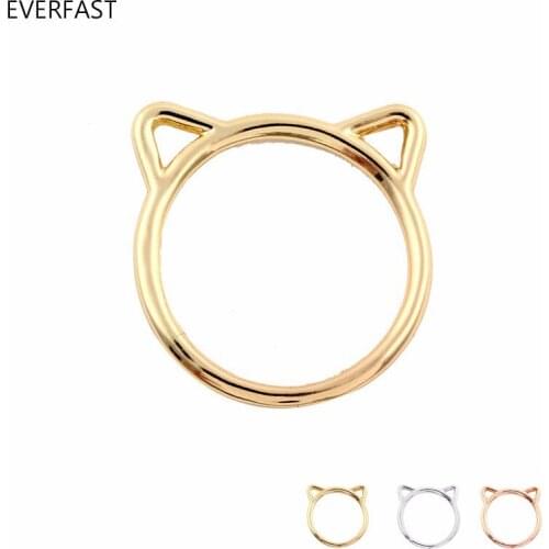 3pc/Set Cute Hollow Round Cat Head Ring Fashion Animal Rings Set Women Jewelry Accessories Free Shipping