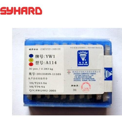 30pcs/lot A114 YT14 YT15 YT5 YW1 YW2 YG6 YG3 YG6X YG8 Dimension 14x12x4.5 45 Degree Cemented Carbide Insert