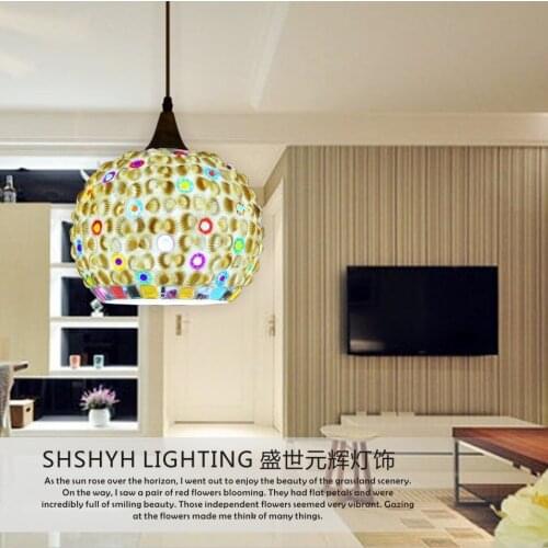 Bohemia Mouth Shell Glass Shade Pendant Lamp Aisle Dining Room Bedroom Single Head Bed hanglamp