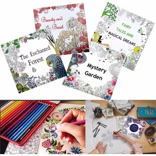 Cadeaux English Adult Youngs Graffiti Livres Le Mysterious Enchanted Forest Coloring Book