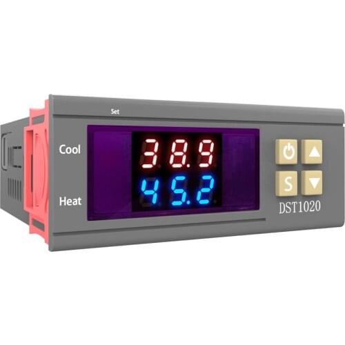 DST1020 AC 110-220V DC 12V-72V Digital Temperature Controller Control Thermostat DS18B20 Sensor Waterproof Replace STC-1000