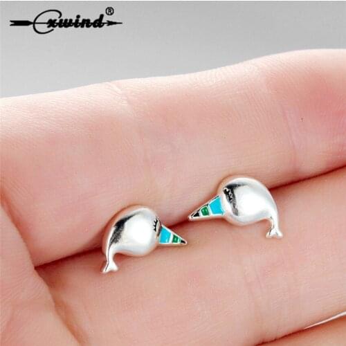 Cxwind New Fashion Animal Earrings for Women Kids Lovely Little Ocean Dolphin Fish Earrings Party Female Jewelry