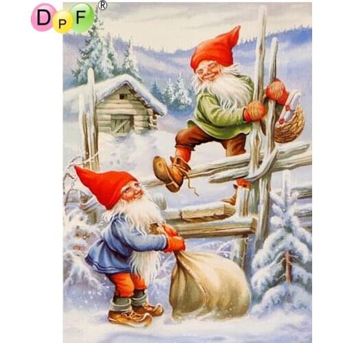 DPF 5D DIY full square diamond painting cross stitch two small old diamond embroidery mosaic painting decoration gifts