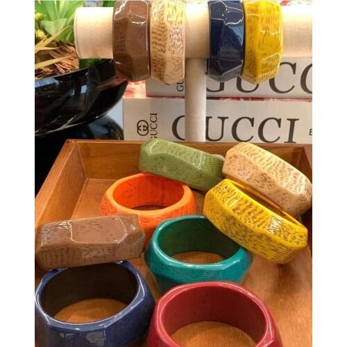 Guanlong Wide Bangle&Bracelets For Women Indian Acrylic Bangles With Designer Charms Luxury Retro Party Gift Wedding Jewellery