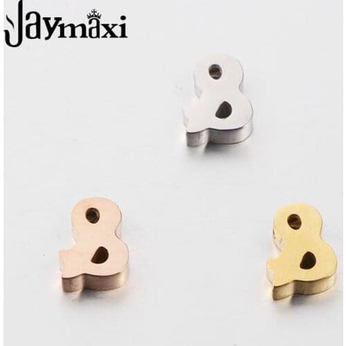 Jaymaxi Symbol Charms Mirror Polished Gold Color Stainless Steel Sign Charm DIY Jewelry Charms for Bracelet 5Pieces/lot