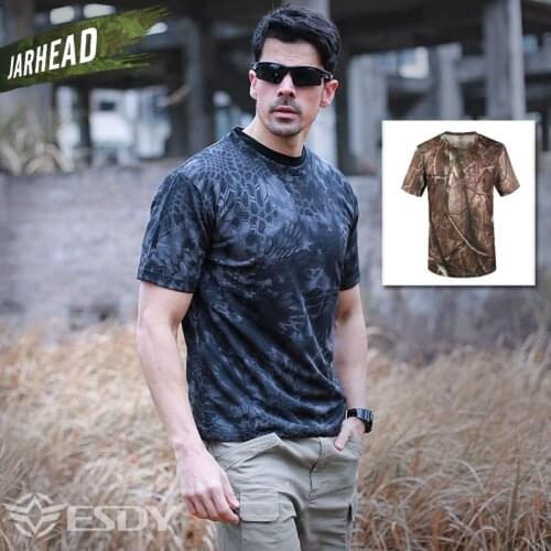 Summer Military Camouflage T-shirt Men Tactical Army Combat Quick Dry Short Sleeve Camo Clothing O Neck T shirt