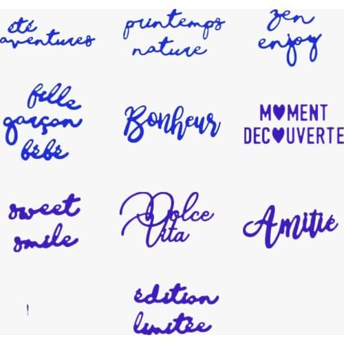 Hot Sales Style-3 Artistic French Words Series Metal Steel Cutting Dies New 2019 For DIY Scrapbooking Paper Cards Embossing Dies