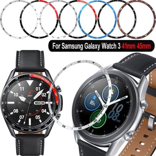 Metal Bezel Ring Case For Samsung Galaxy Watch3 41mm/45mm Frame Adhesive edge Cover Protection For galaxy watch 3 scratch proof