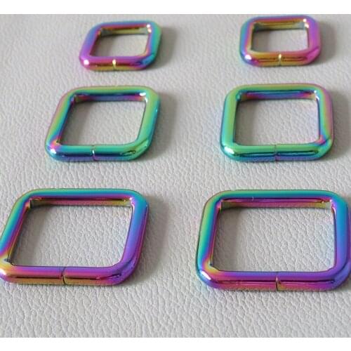 10Pcs/Lot Metal Rectangle Square Bag Belt Straps Ring Buckle Hardware Clasp Dog Pet Leash Leads Loop Handbag Backpack Accessory