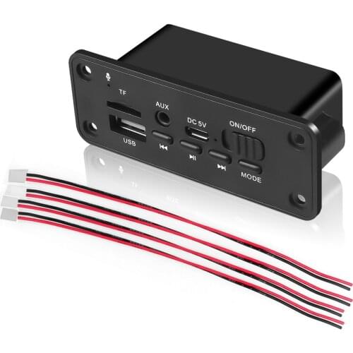 Kebidu5V Bluetooth 5.0 MP3 player decoder board with 2 3W speakers car FM radio module support TF/FM/USB/AUX/hands-free