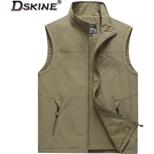 6XL Men 2021 Spring Outwear Fashion Casual Warm Fleece Sleeveless Vest Jacket Men Autumn Casual Outfits Tactical Vest Men Plus