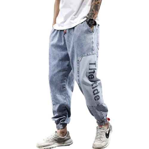 Men jeans pants baggy jeans homme denim trousers 2021 casual hip hop joggers vintage overalls