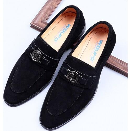Mens loafers, round toe, suede shoes, business casual style, leather mens shoes, Oxford style