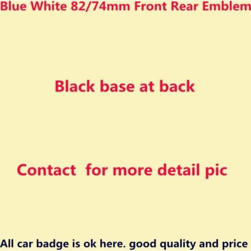 10pcs New Car Styling Good Quality ABS 82mm 74mm Blue White Front Bonnet Hood Rear Boot Badge Emblem Sticker